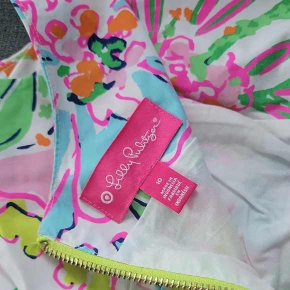 Lilly Pulitzer Pink and Green Scoop Neck Sundress - Picture 5 of 5